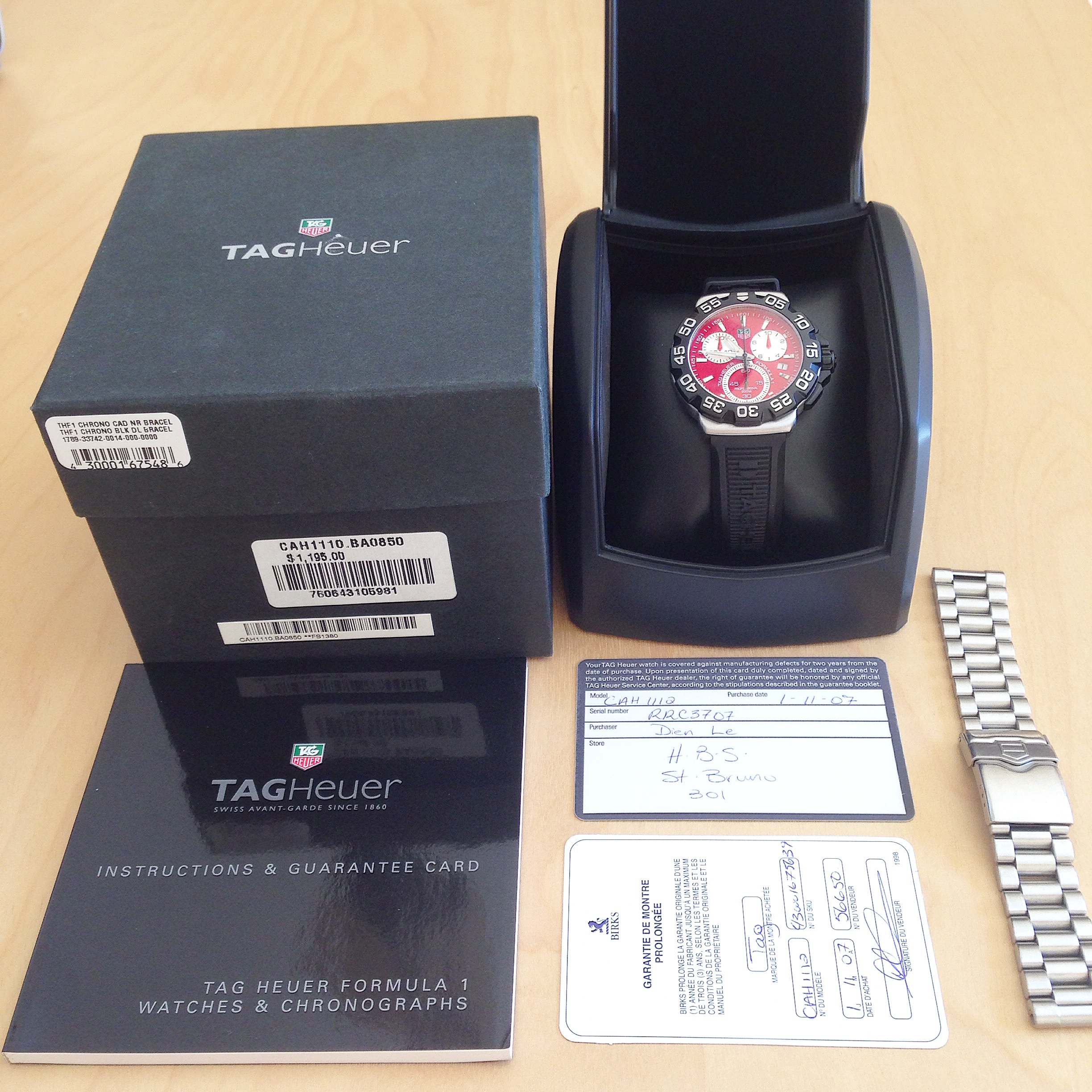 tag heuer cah1110 rubber strap