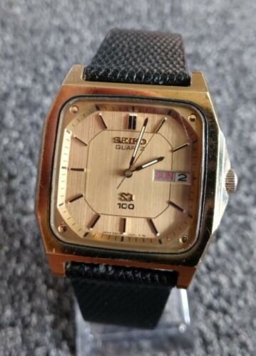 ★ビンテージSEIKO2320-5040★薄型32mm★ Seiko 0843-5040 Linen Dial 39x34mm Mens Quartz Watch | eBay