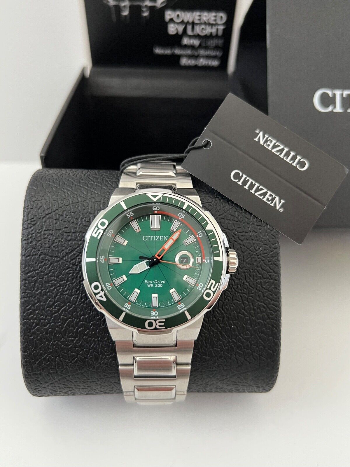 Citizen AW1428 53X Eco Drive Endeavor Stainless Steel Green Dial