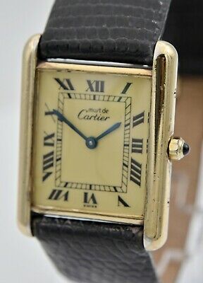 Cartier Must De Cartier Tank Quartz Vermeil .925 Silver Ref. 6