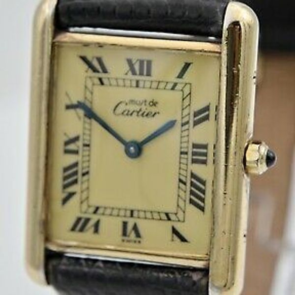 Cartier Must De Cartier Tank Quartz Vermeil .925 Silver Ref. 6 81006 ...