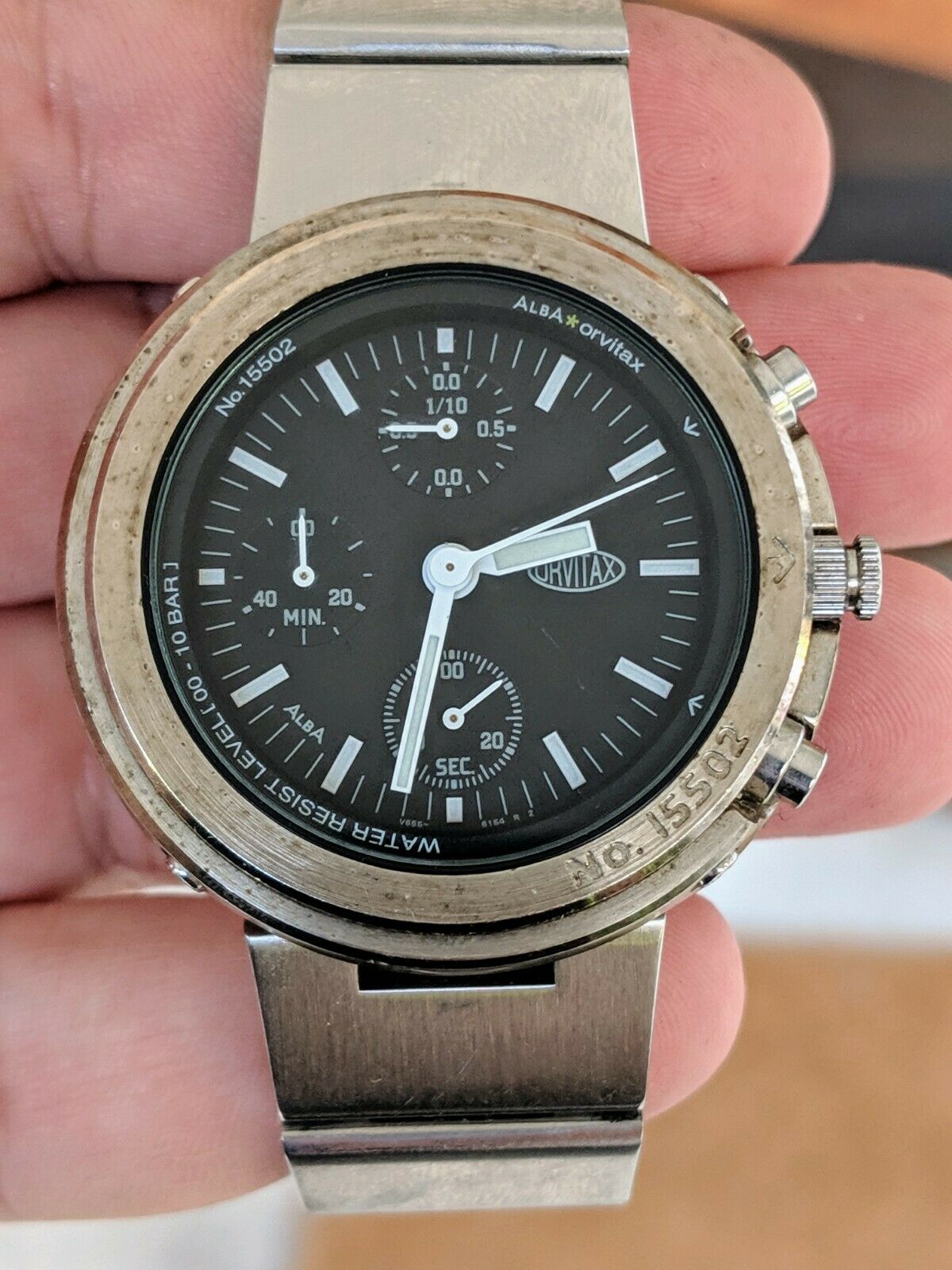 Vintage '99 Alba Orvitax Seiko 1/10s Shrouded Chronograph JDM