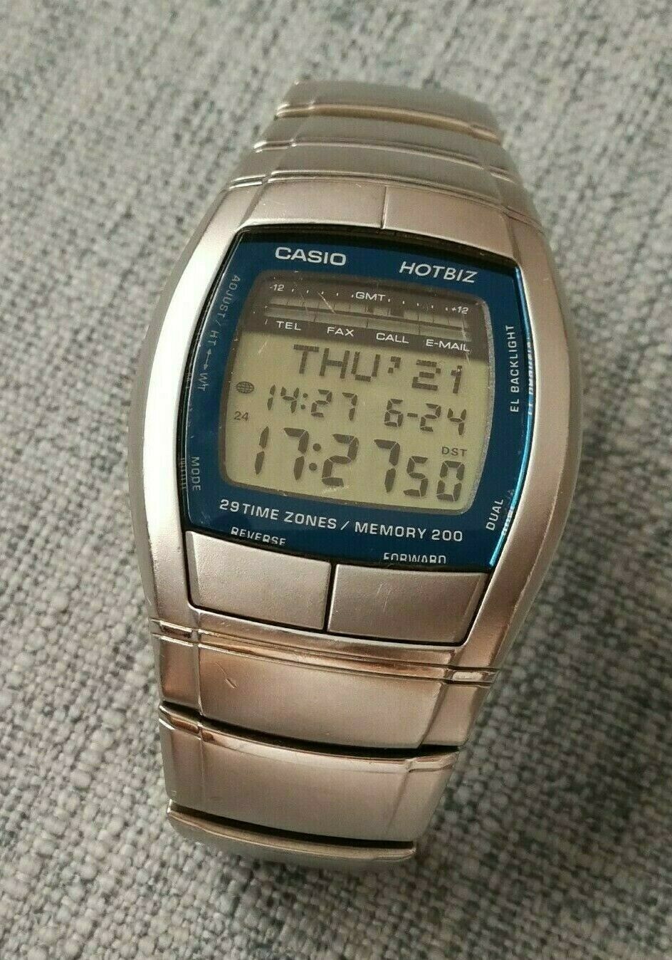 vintage casio hotbiz hbz-100 stainless steel case databank