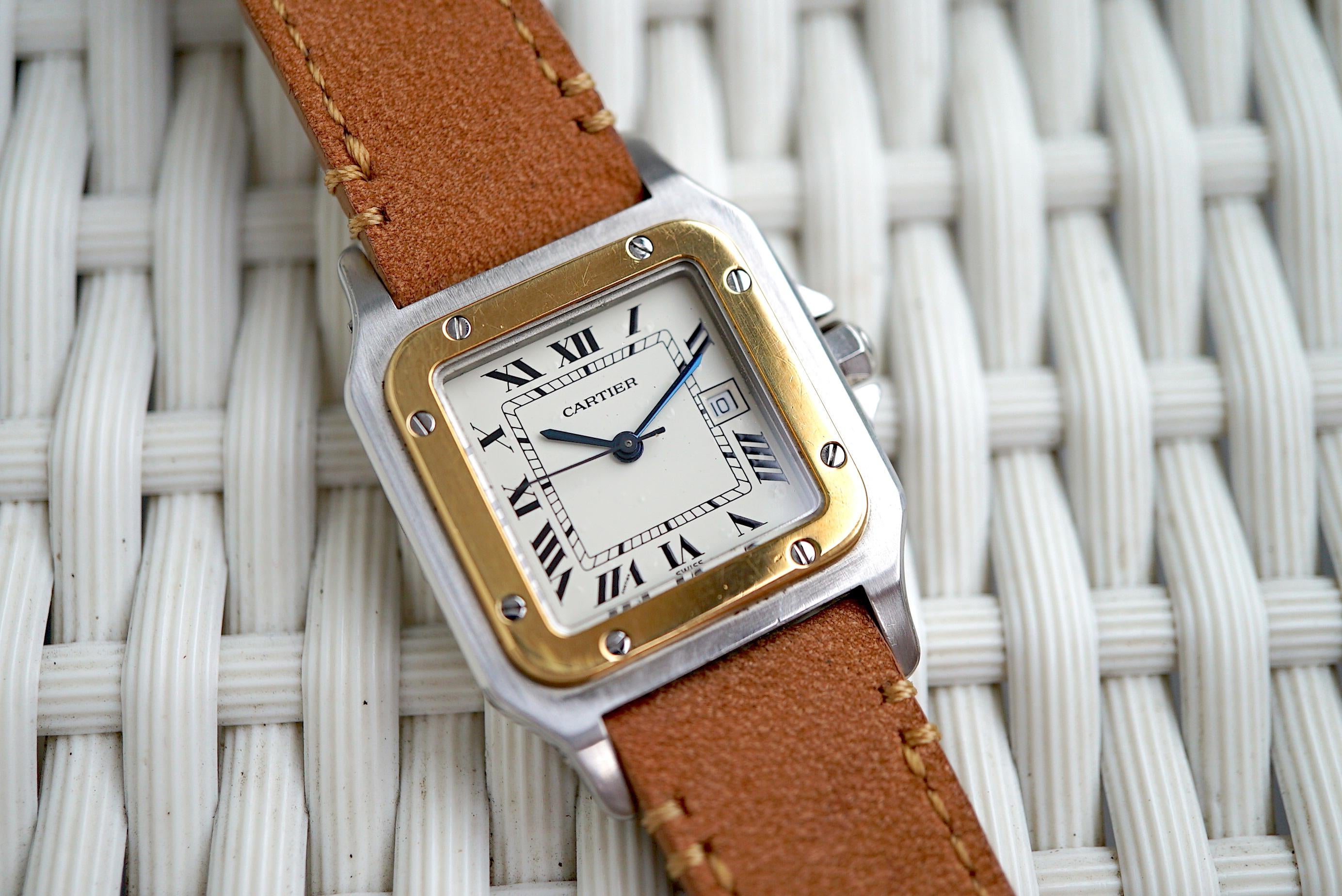 WTS Cartier Santos Galbee automatic 1990 s two tone steel solid gold ref 1172961 gorgeous blued hands WatchCharts Marketplace