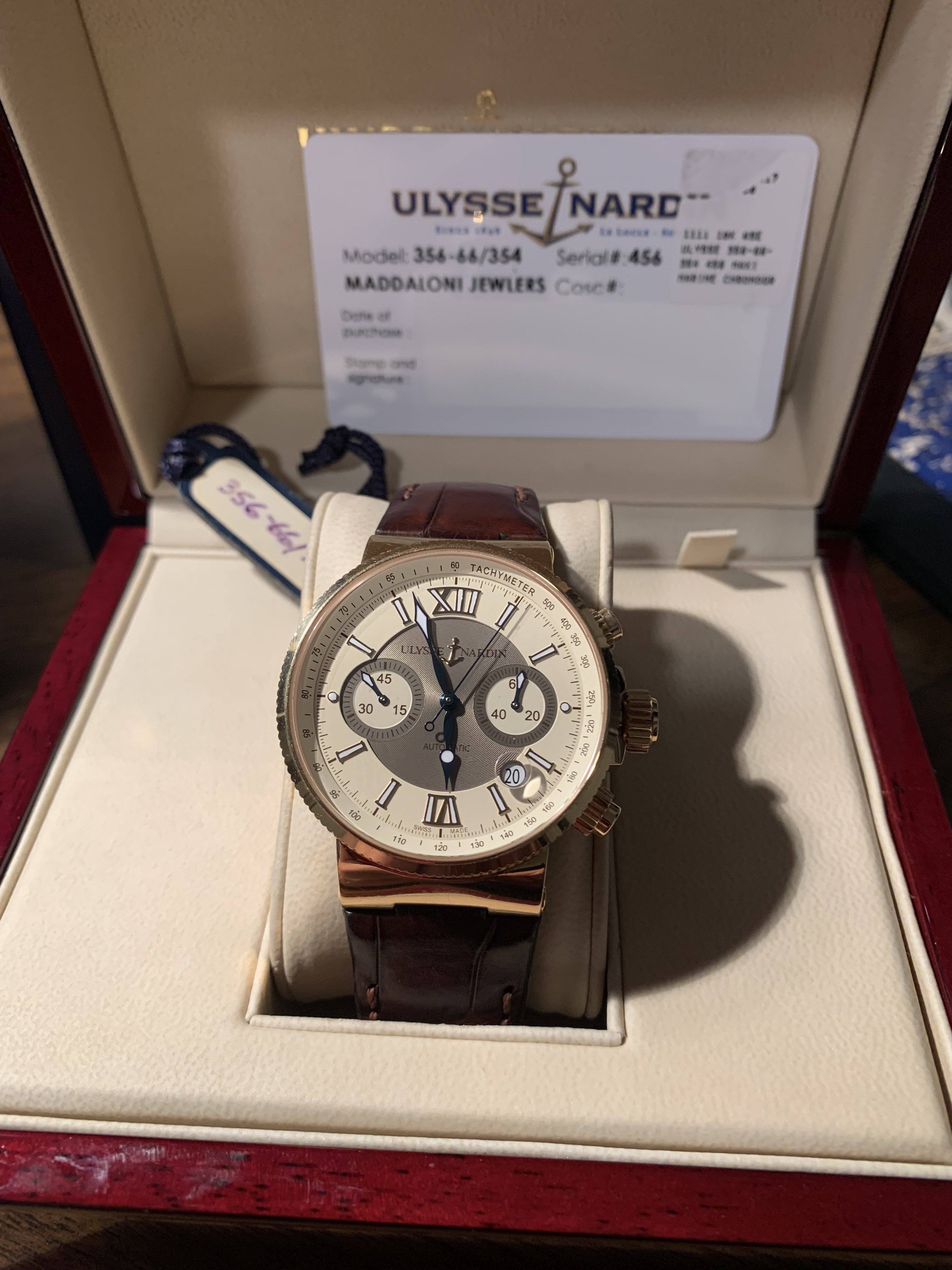 Ulysse Nardin MARINE 18K GOLD 356 66 354. 9900 WatchCharts