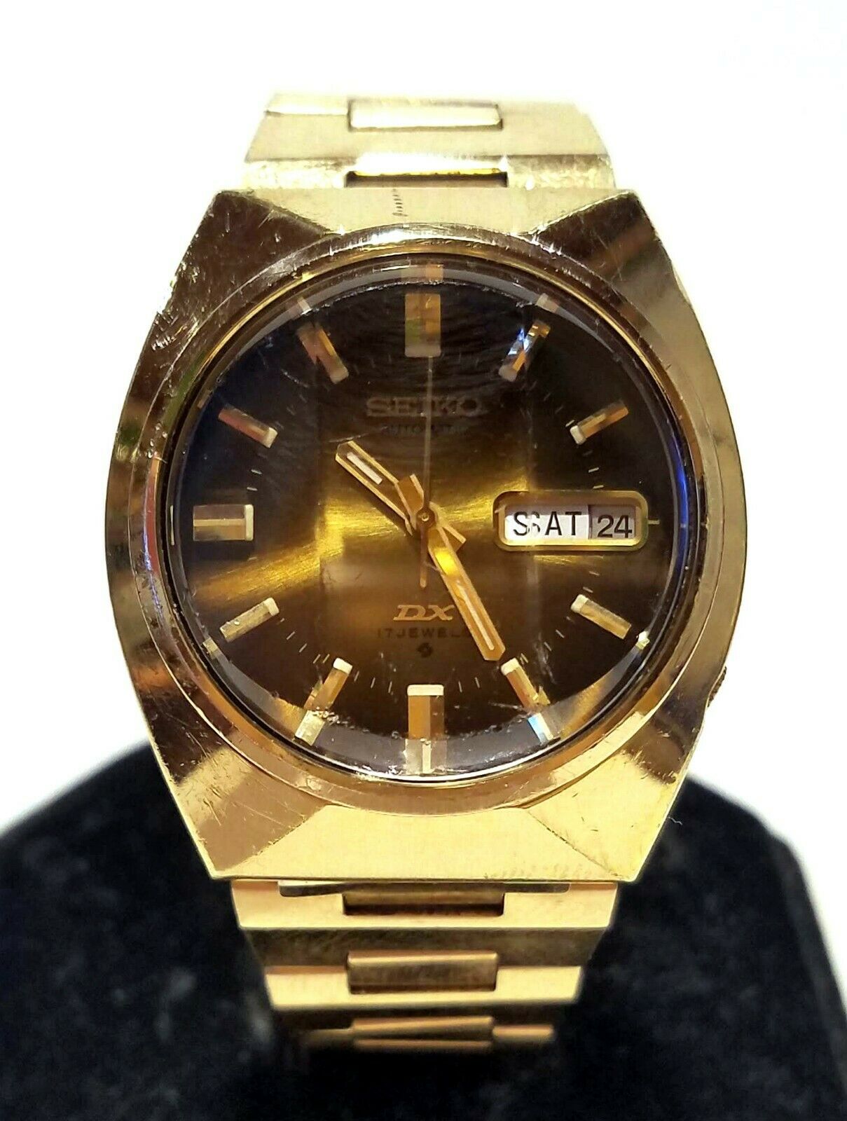 Jeweldrop 当時品 Men's Vintage Seiko DX 17J Prism Crystal SGP Watch 6106-7729