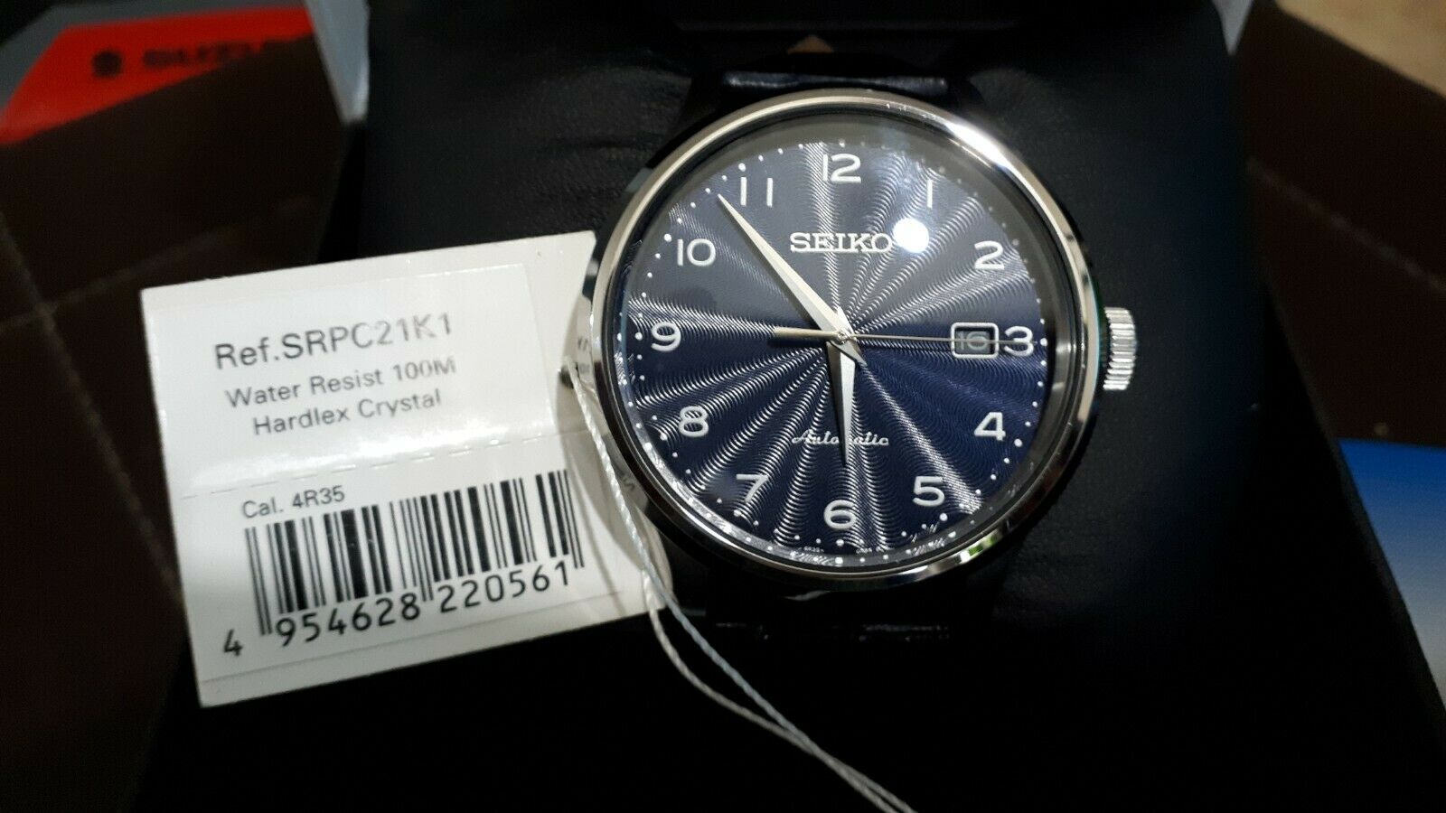 SEIKO SRPC21K1 AUTOMATIC WATCH DARK BLUE FACE AND DARK BLUE ON 