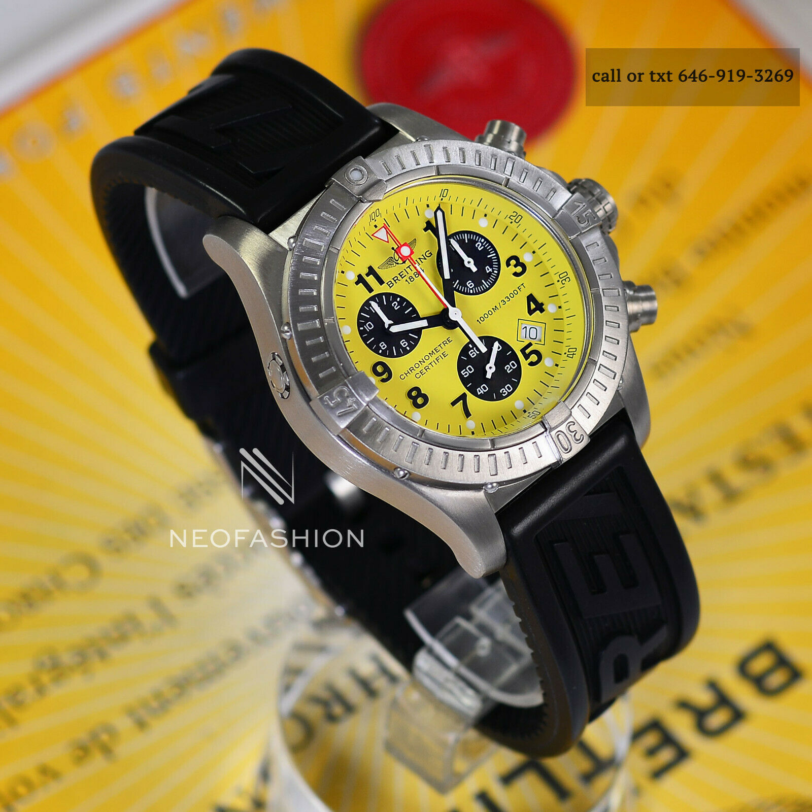 breitling aeromarine chrono avenger yellow