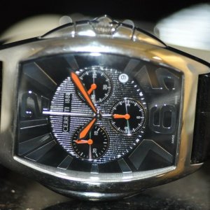 Men's Cerruti 1881 Grande Swiss Chrono Black Dial Black Leather