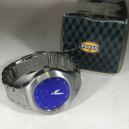 Fossil Big Tic JR-7978 Watch Stainless Steel Blue Face Chinese 