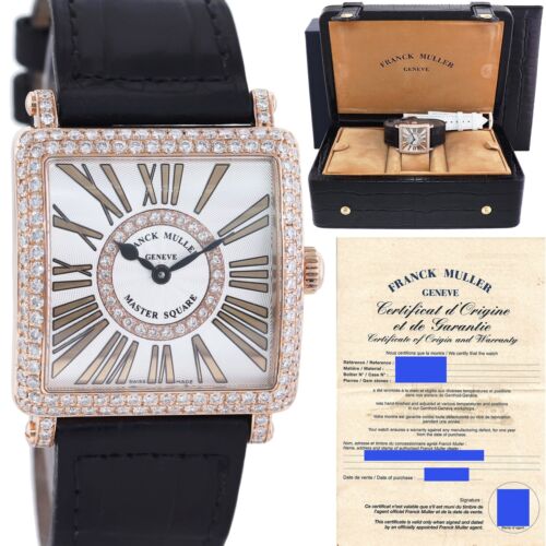 Franck Muller Master Square 33mm Factory Diamond 18k Rose Gold Ref