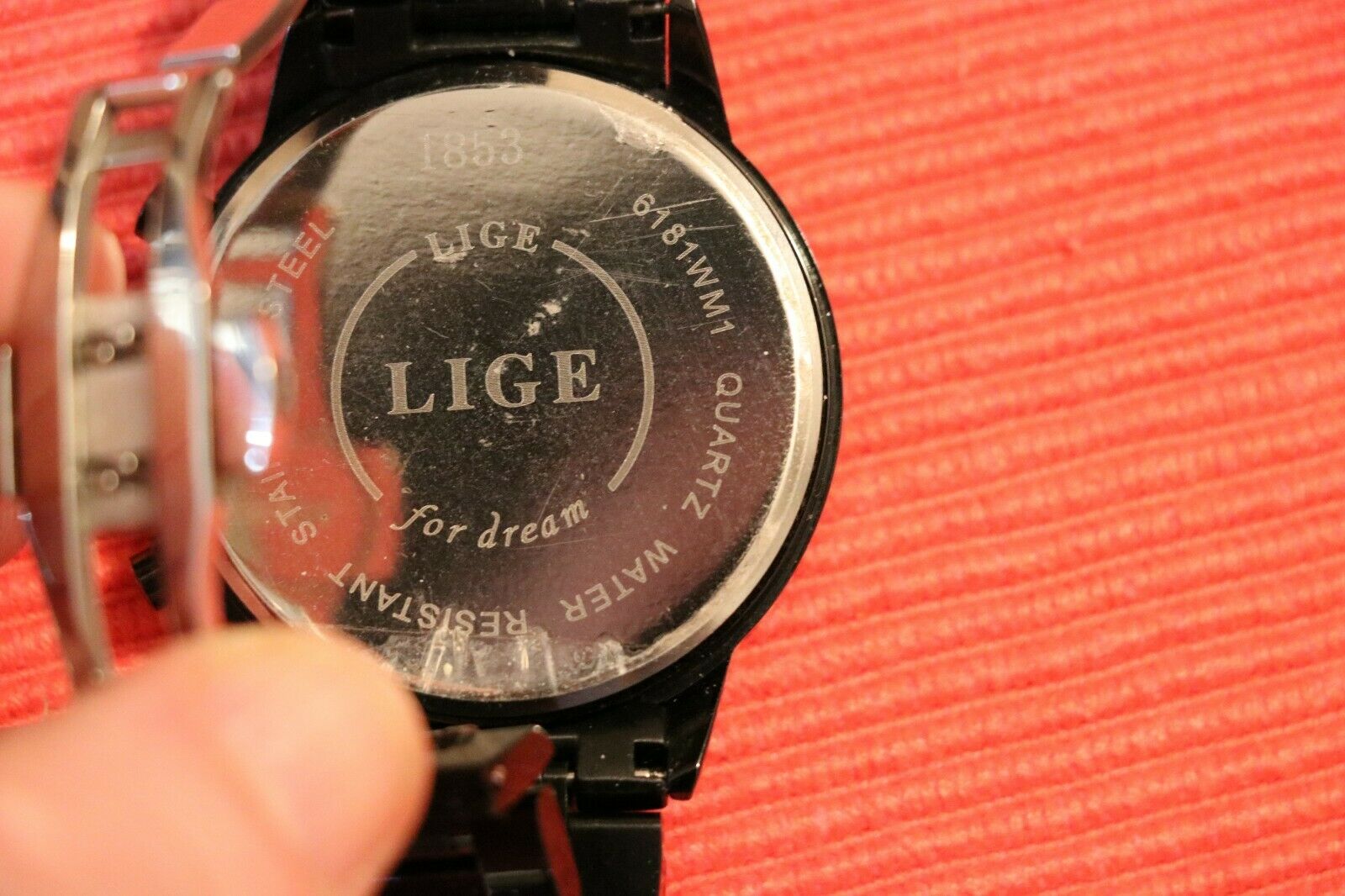 LIGE store 1853 Chronograph Quartz Watch 618WM1 Black All Steel 42mm