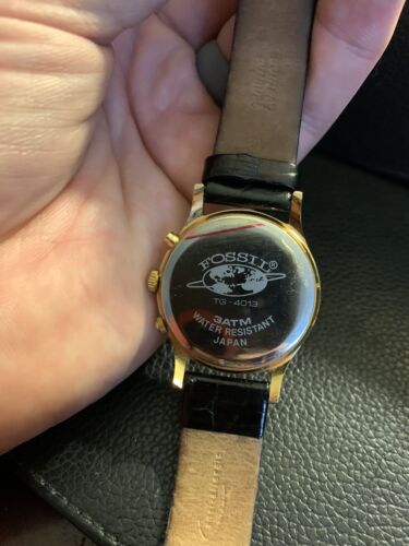 RARE Vintage 1995 Fossil Triple Date Moon Phase Unisex Watch  display picture 2