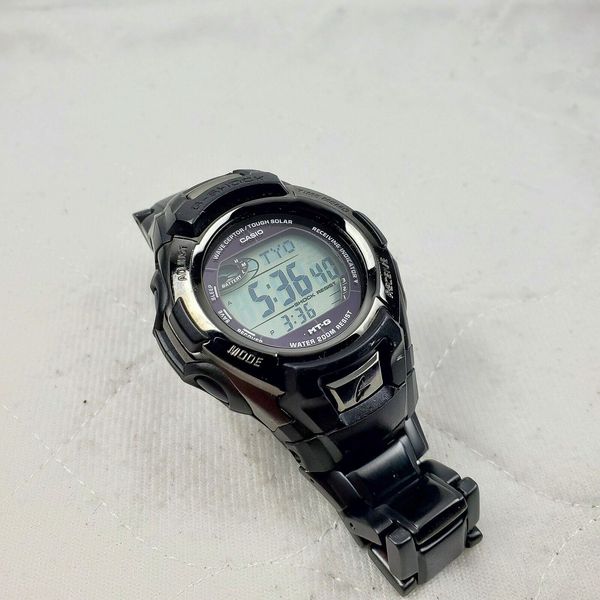 RARE CASIO G-SHOCK WAVE CEPTOR TOUGH SOLAR ALARM BLACK MEN'S WATCH ...