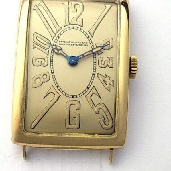 Exploding Numbers Watch Face Iconic Jumbo 1920s Patek Philippe Curved 18k Gold Mens Watch Exploding ...
