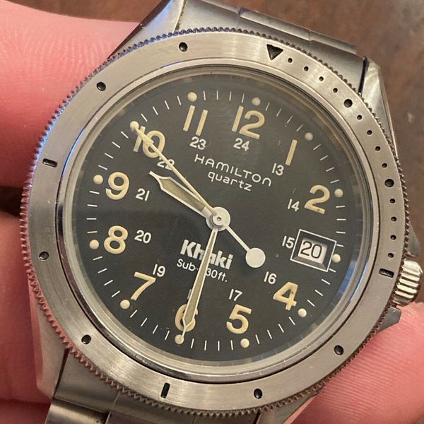 Vintage Hamilton Khaki Sub iii 330ft Quartz Stainless Steel Divers ...