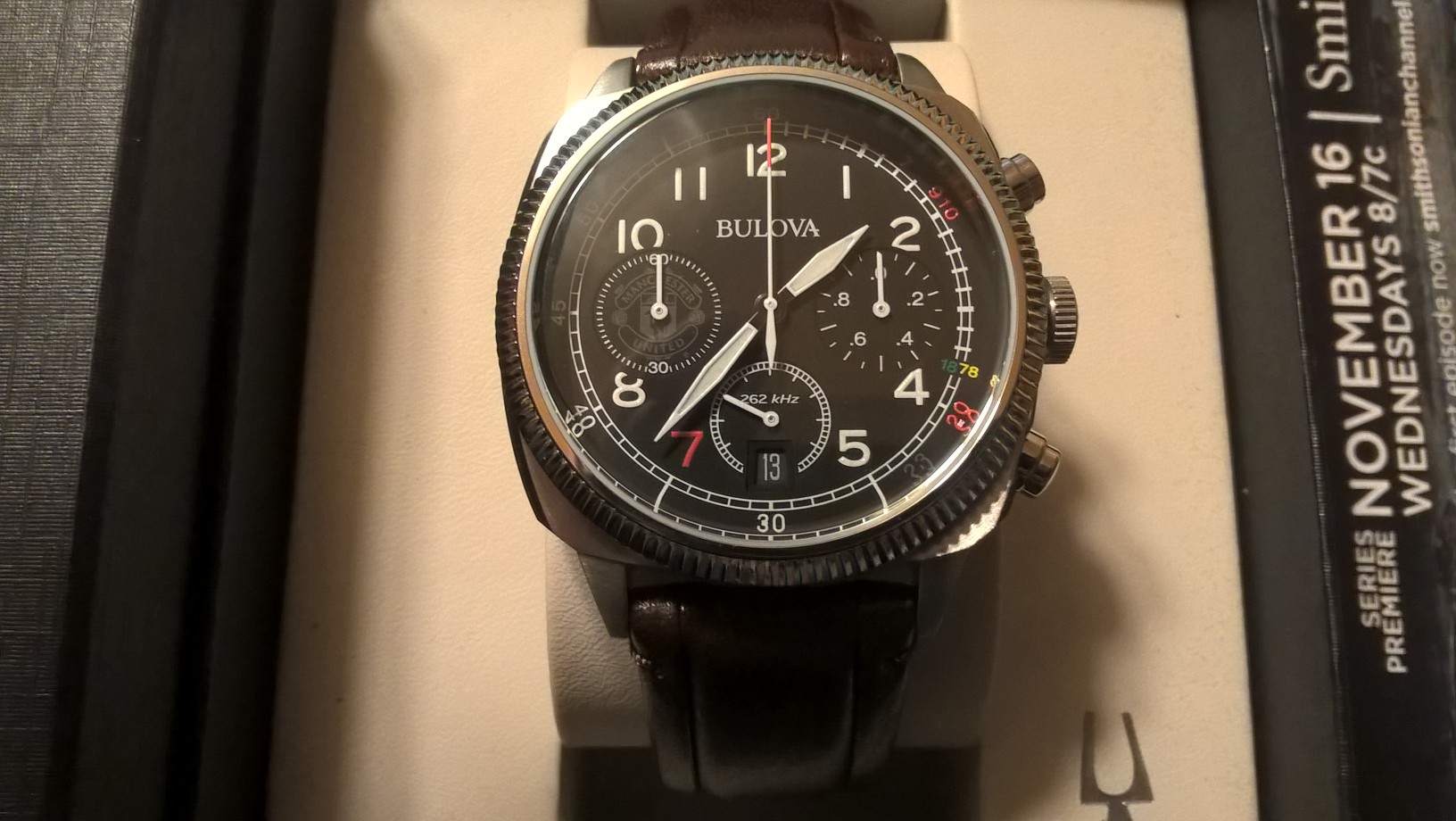 FS New In Box Bulova 96B250 UHF Manchester United Chronograph