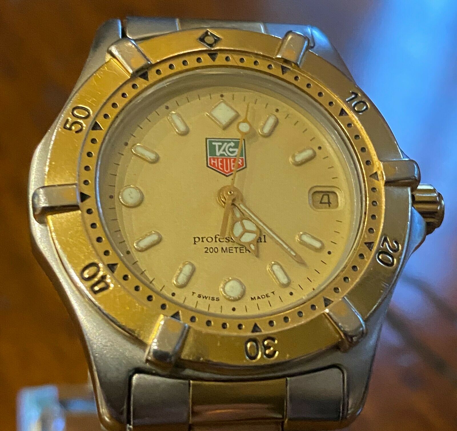 GREAT TAG HEUER WE1220 R PROFESSIONAL 200 METRES BI METAL GOLD