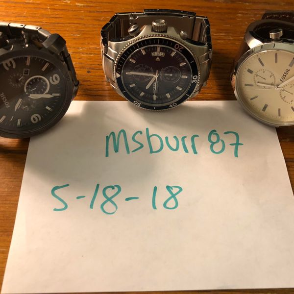 [WTS] 3 Fossil Watches, all need batteries but in great shape. 90 for