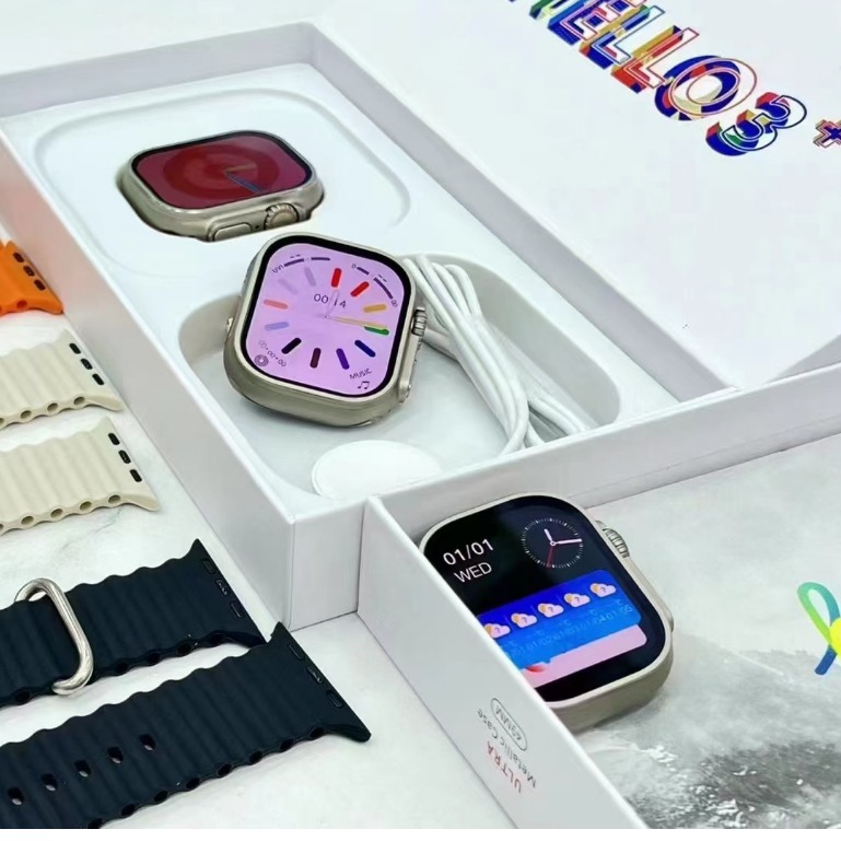 Hello Watch 3 Plus Ultra 2023 Smartwatch AMOLED 4GB ROM Watch 9 Ultra reloj  mujer Always On Display Local Music For Android IOS