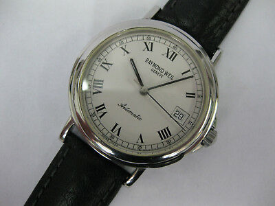 Gents Raymond Weil Tradition Auto Steel Strap Watch White Dial