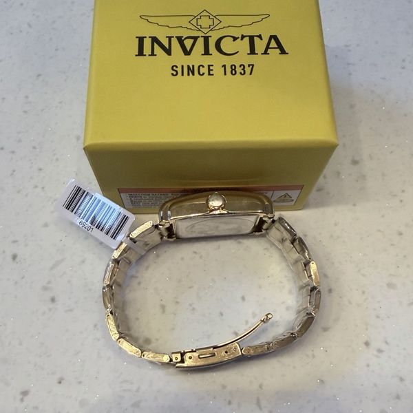Invicta 69201 Gold-Tone Rectangular Roman Numeral Dial Men's Watch w ...