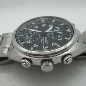 SEIKO 7T94-0BL0 CHRONOGRAPH STAINLESS STEEL QUARTZ MENS WATCH