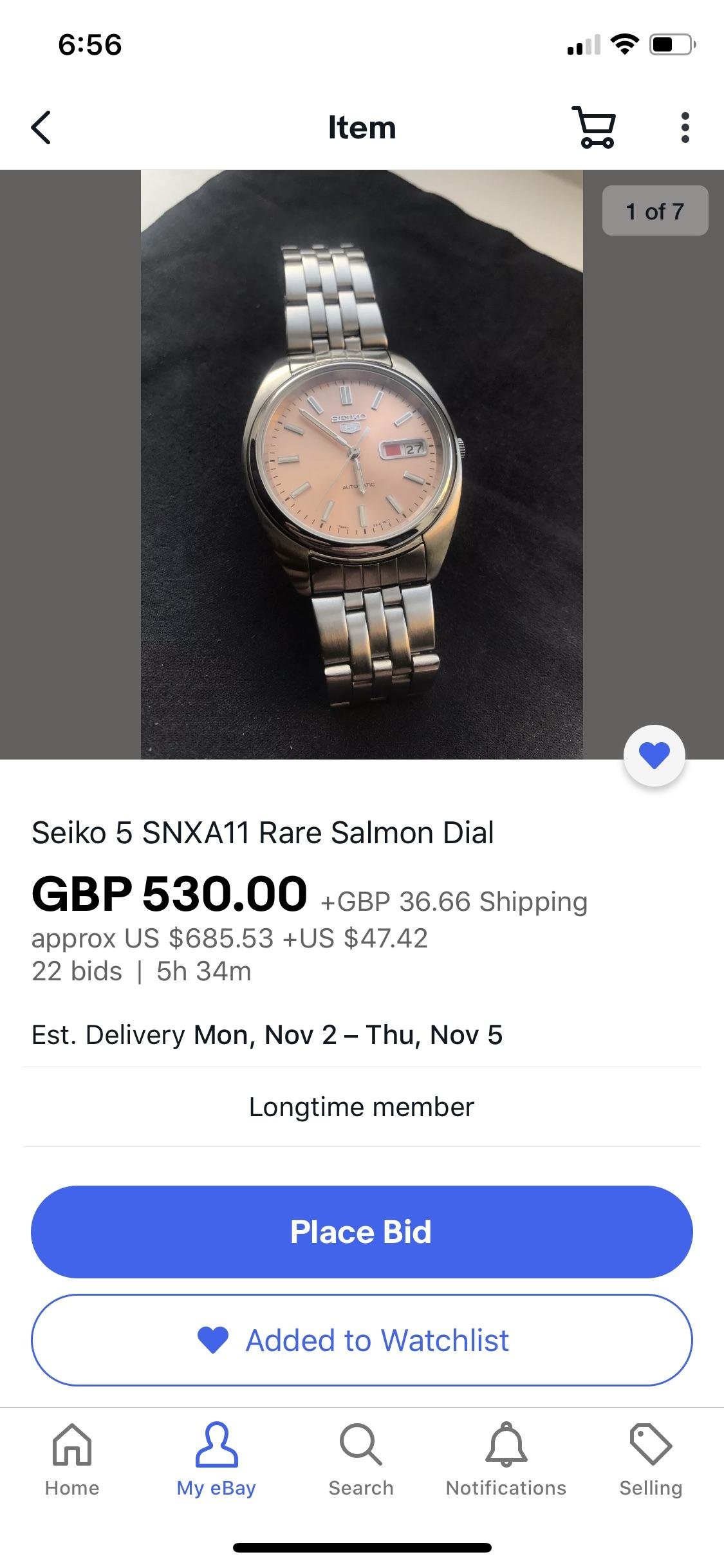 FS: Rare Seiko SNXA11 Salmon dial Sarb037 Baby brother - Two on sale |  WatchCharts