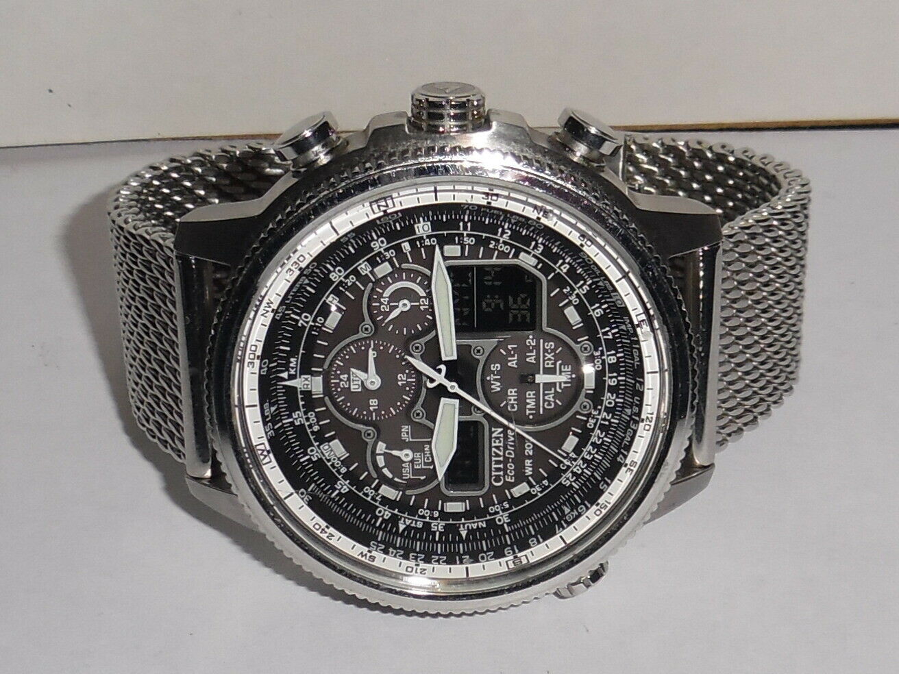CITIZEN ECO DRIVE U680-S092876 NAVIHAWK AT CHRONOGRAPH WRIST WATCH 