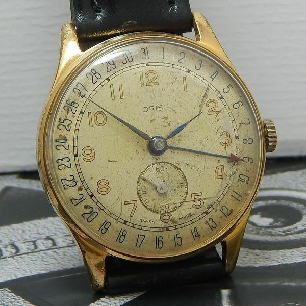 Vintage 1940 s ORIS POINTER DATE CALENDAR Cal. 453 Mechanical Men s Wristwatch WatchCharts Marketplace