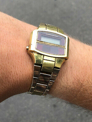 Rare Early Longines Gemini II Digital LCD Dual Screen 14k Gold