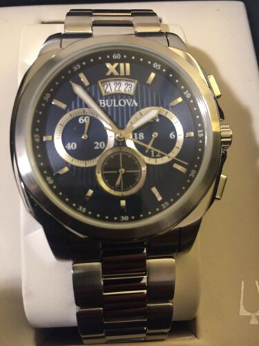 Brand New Bulova Men's 96B219 Stainless Steel Silver Big Date Watch ...