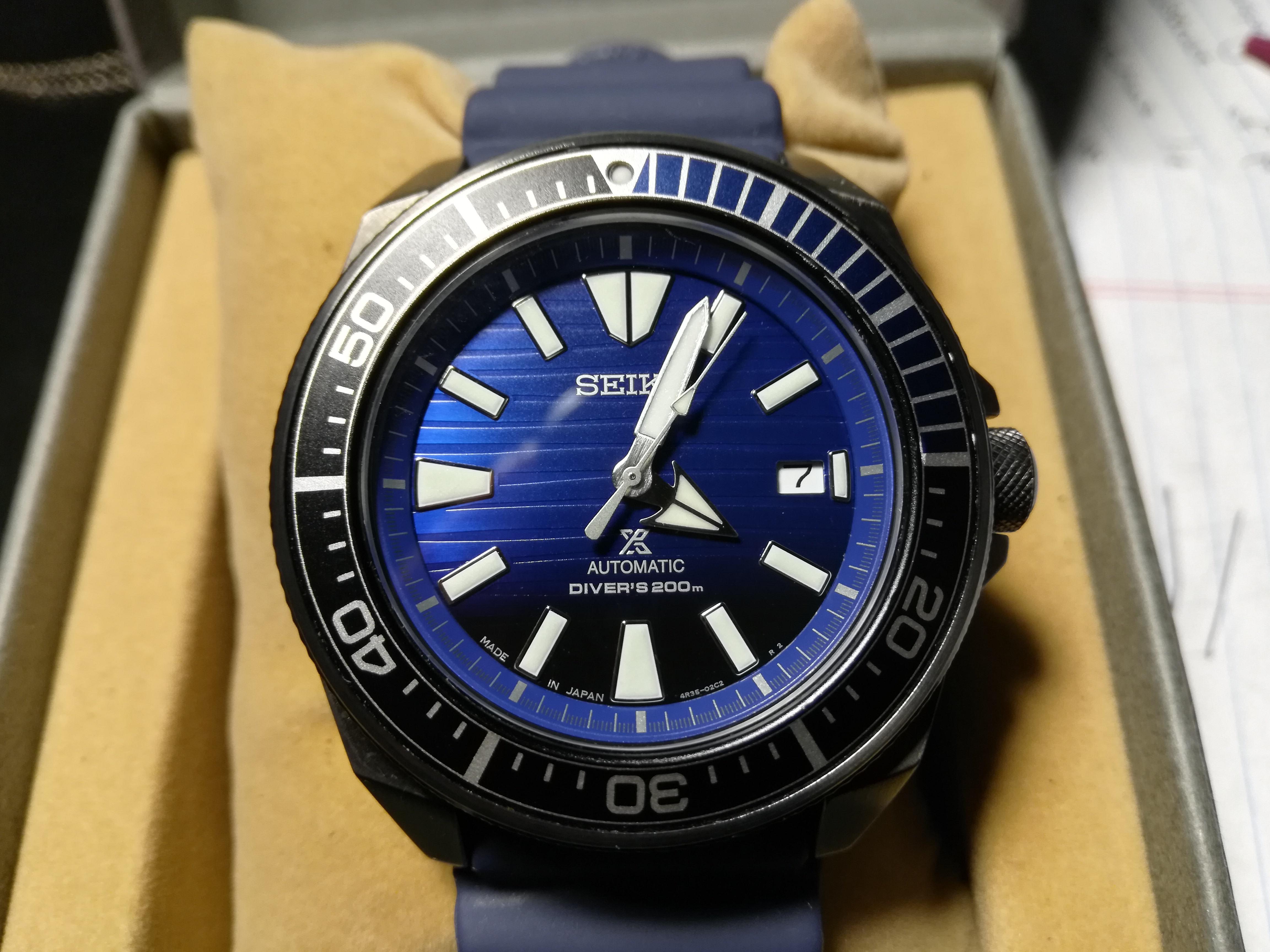 seiko prospex srpd09 special edition blue silicone automatic divers watch