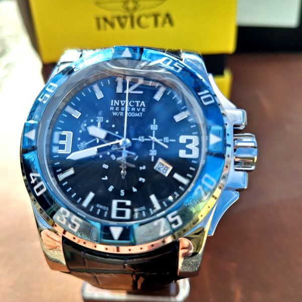 Invicta 10910 Excursion SWISS MADE Chronograph Date Blue bezel Mens ...