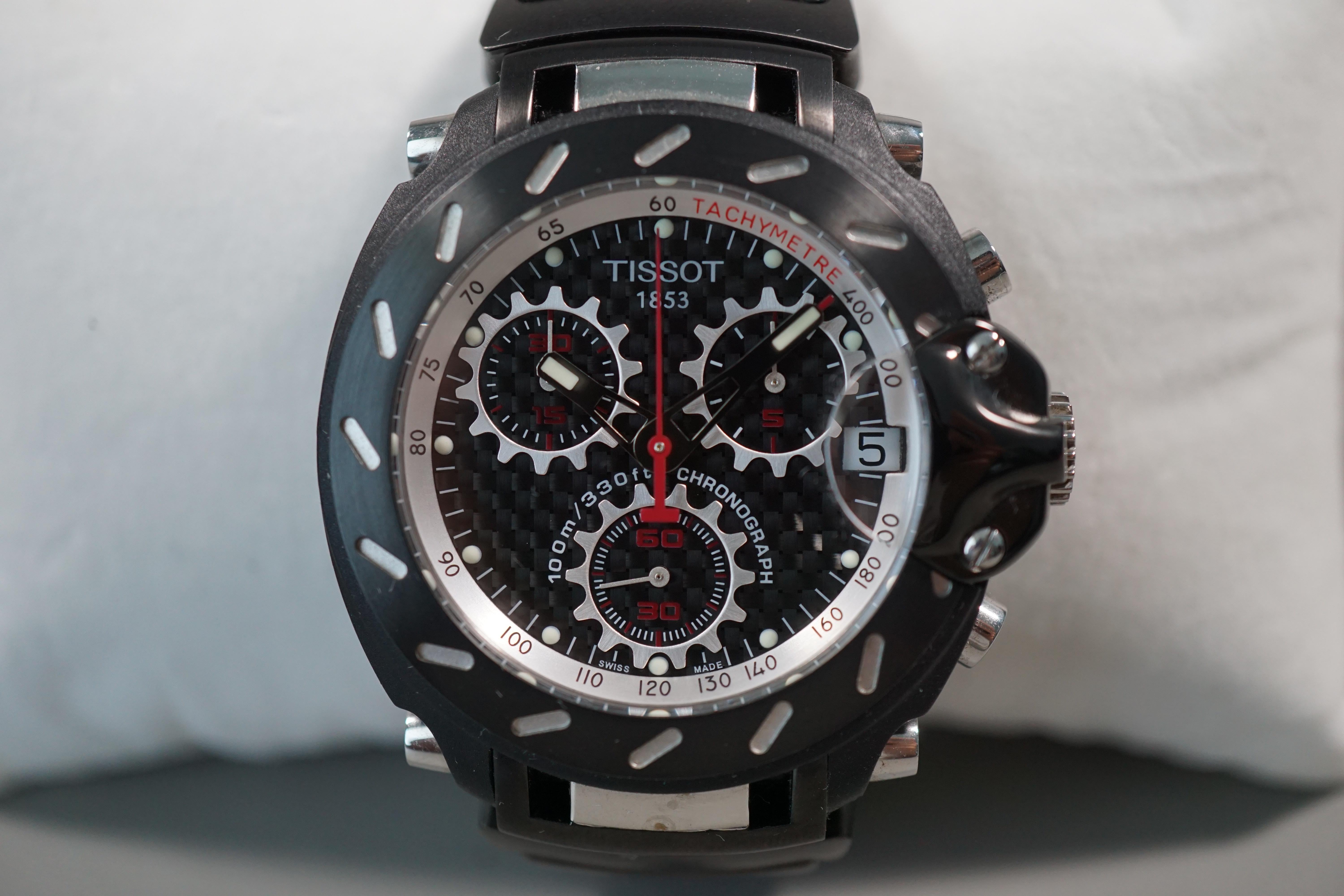 WTS Tissot T Race T011417A Black Dial Tachymeter Chronograph