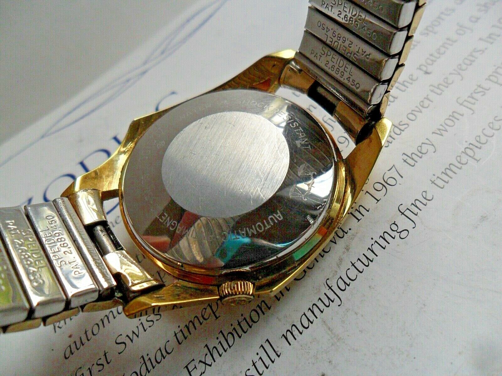Shield Shaped Mystery Dial Vintage 1970's Men's Zodiac Olympos