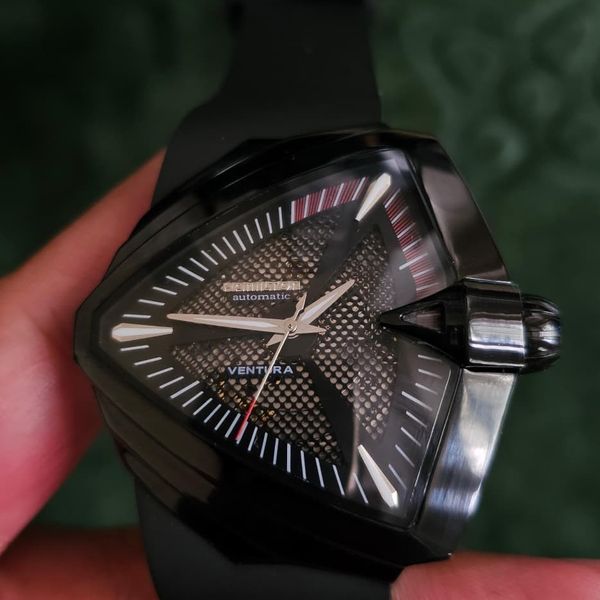 Hamilton Ventura Automatic Black PVD Triangular Case, Skeleton Dial ...