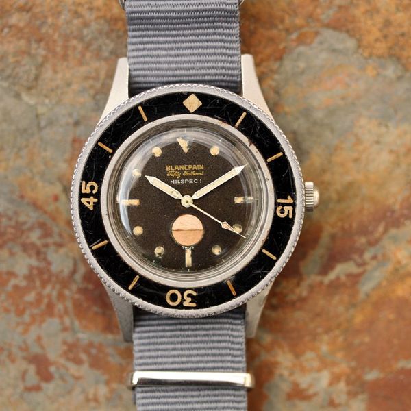 SOLD 1960's Blancpain Fifty Fathoms Milspec Tropical Dial w ...