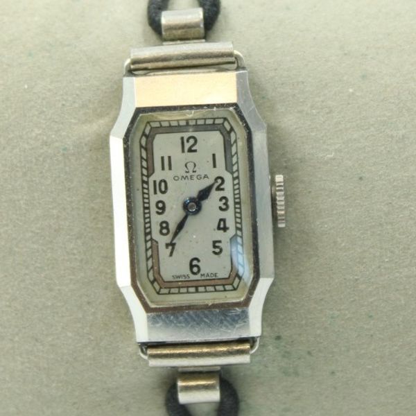 Omega Vintage Swiss Watch, Rare Square Tank, Ref. 3797, Cream Dial, Cal. R17.8 from 1940's main image 0