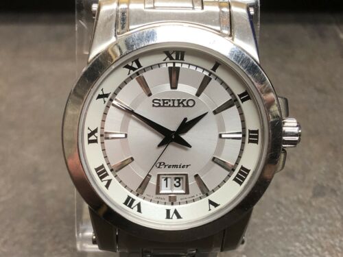 SEIKO Stainless PREMIER Quartz Watch 6N76 00B0 00B8 A4 R3 Roman