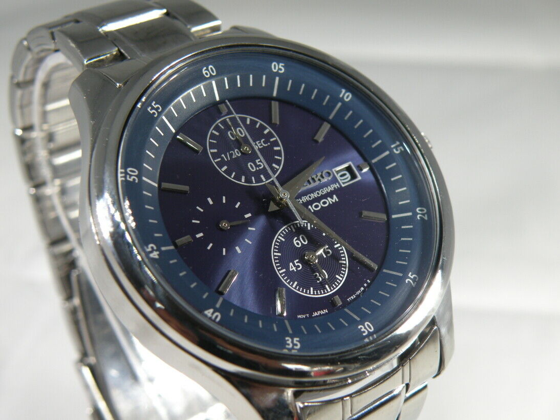 MEN S SEIKO 7T92 0NY0 CHRONOGRAPH WATCH VERY GOOD COND. BOXED