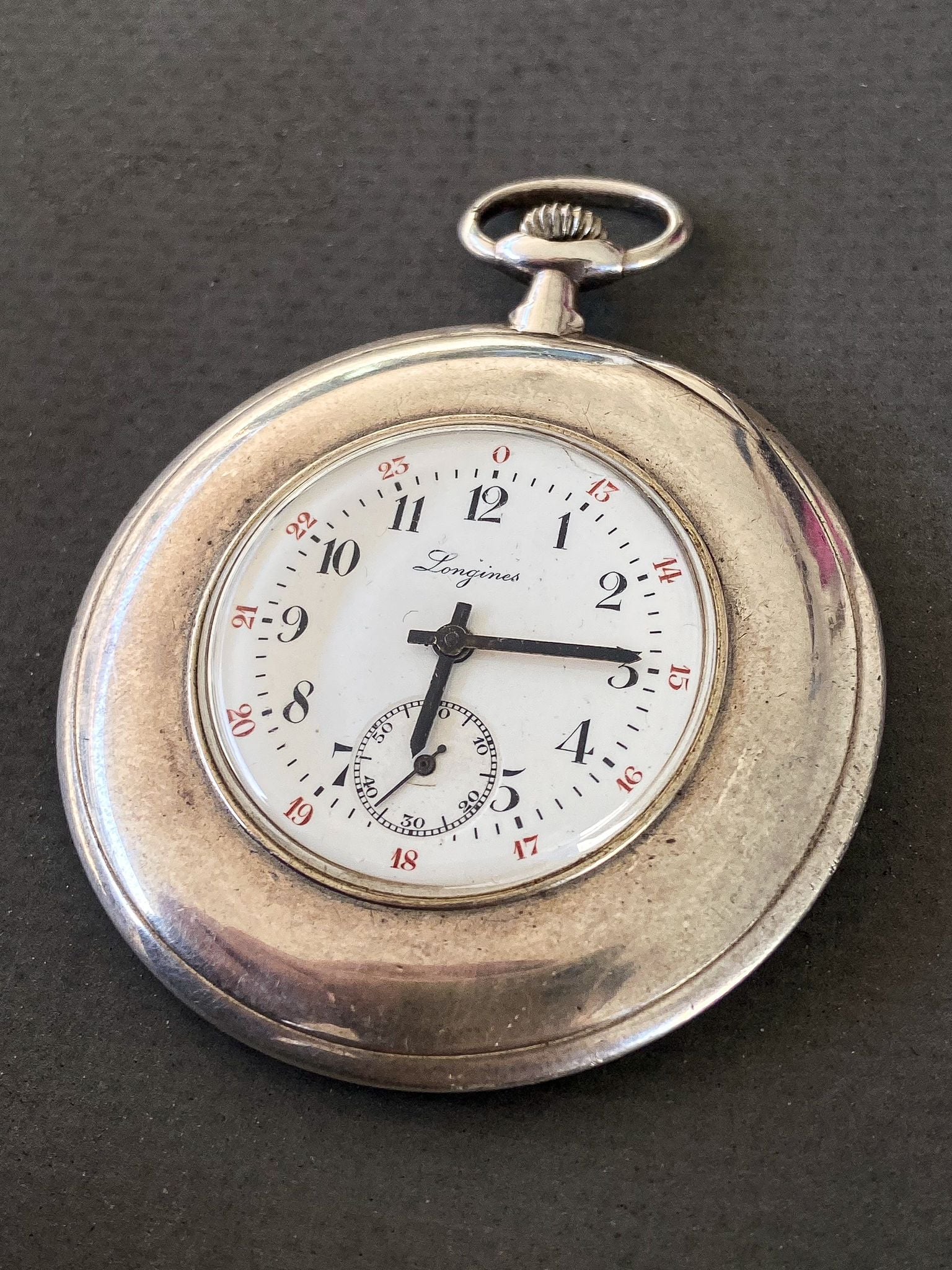 Solid silver pocket deals watch