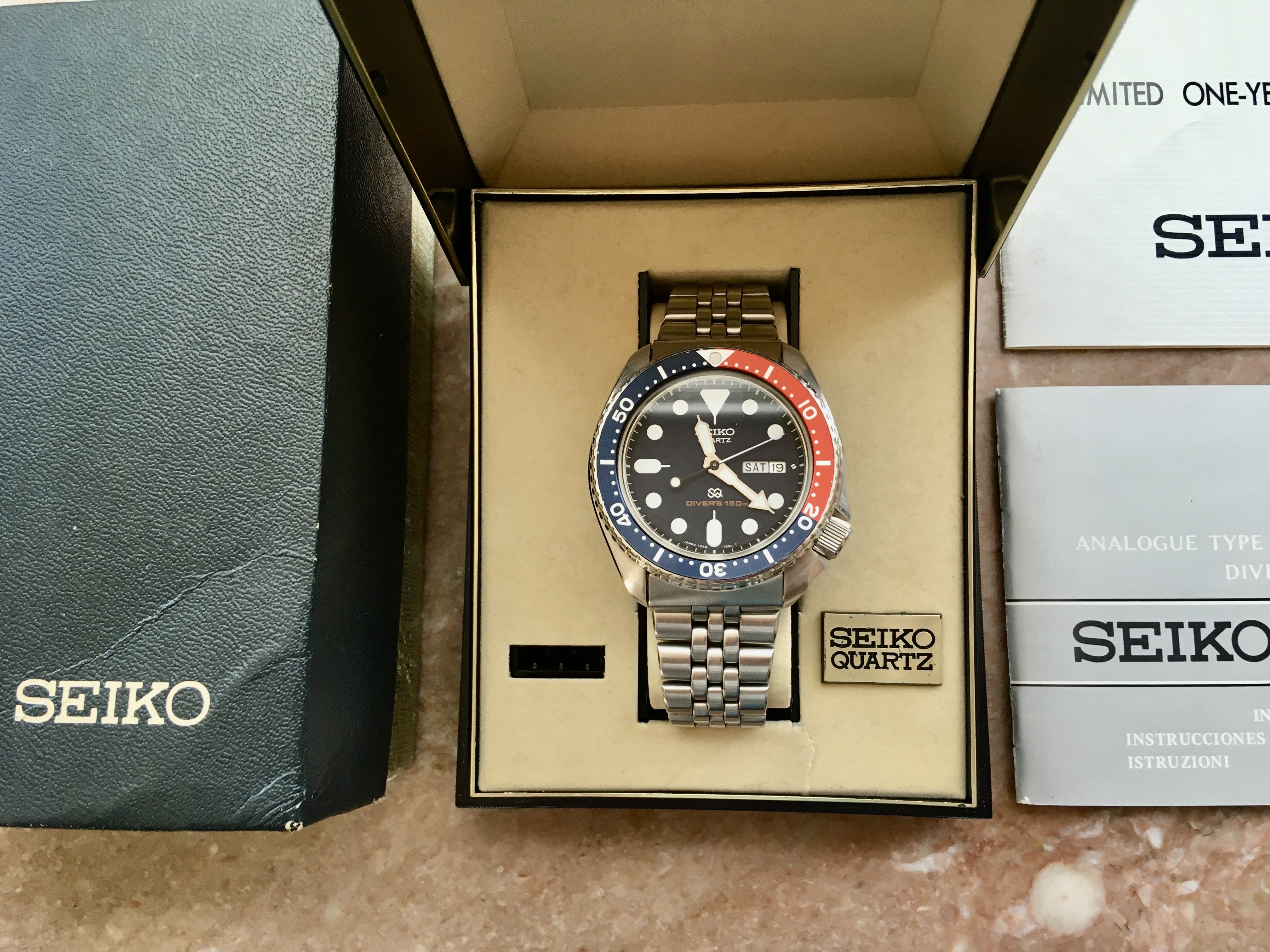 Seiko 7548-700F Diver's 150m SQ Japan A, with original boxes | WatchCharts