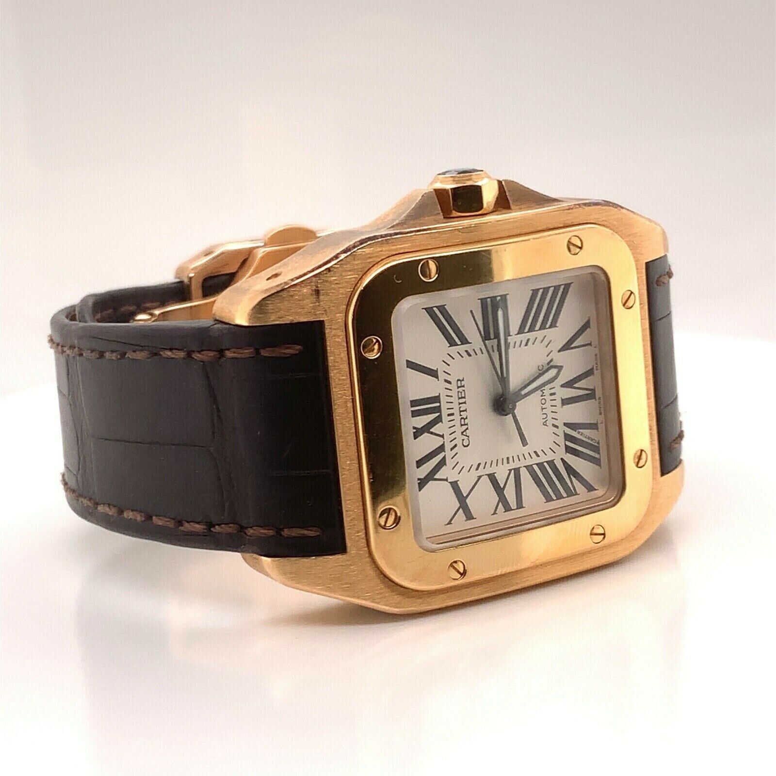 CARTIER 2879 Santos De Cartier Santos 100 Rose Gold 18k Excellent