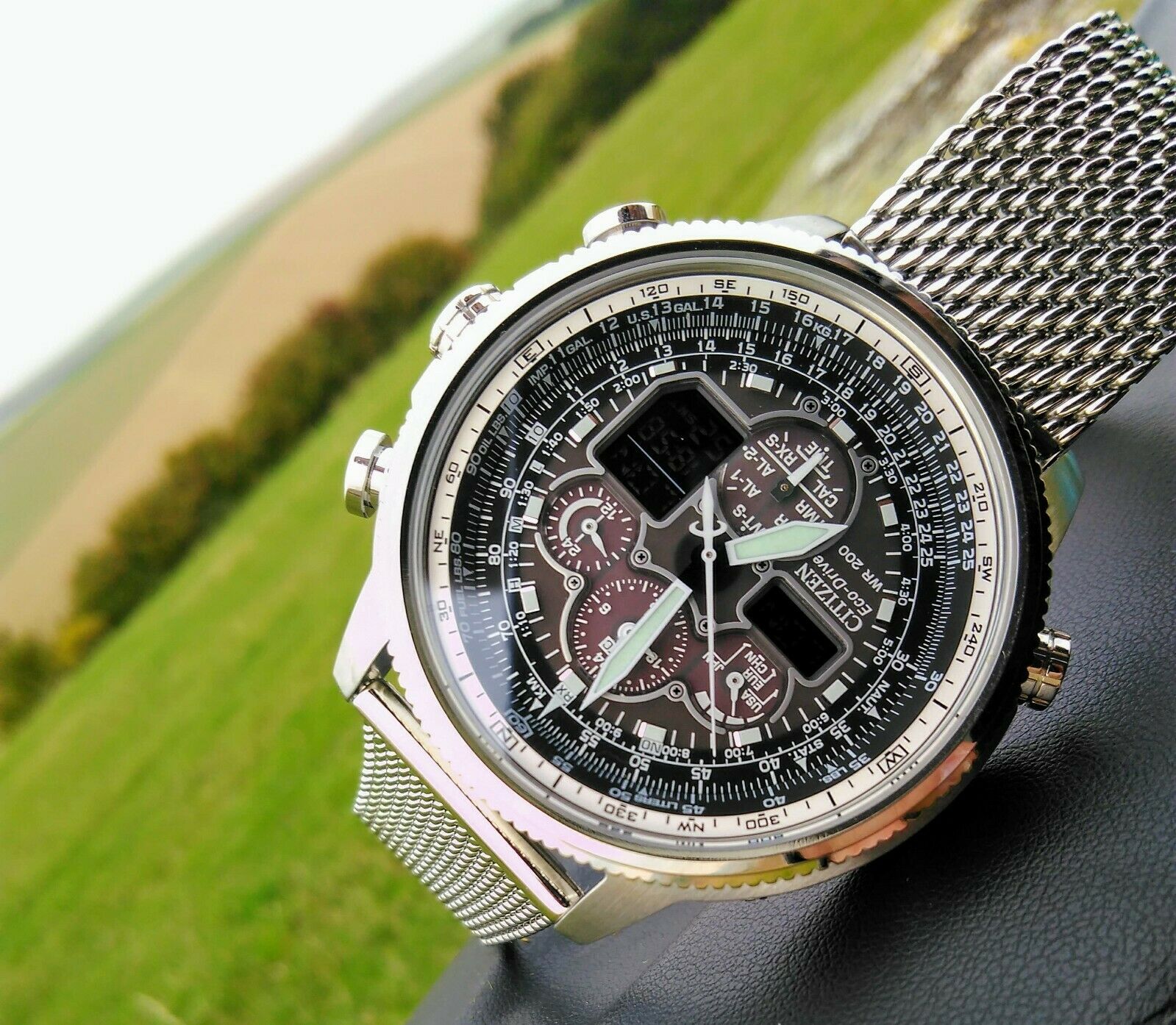 Citizen Navihawk A-T JY8030-83E 200m WR Solar radio controlled