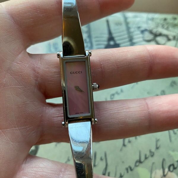 Vintage 1500L Gucci Pink Mother Of Pearl Bracelet Watch | WatchCharts ...