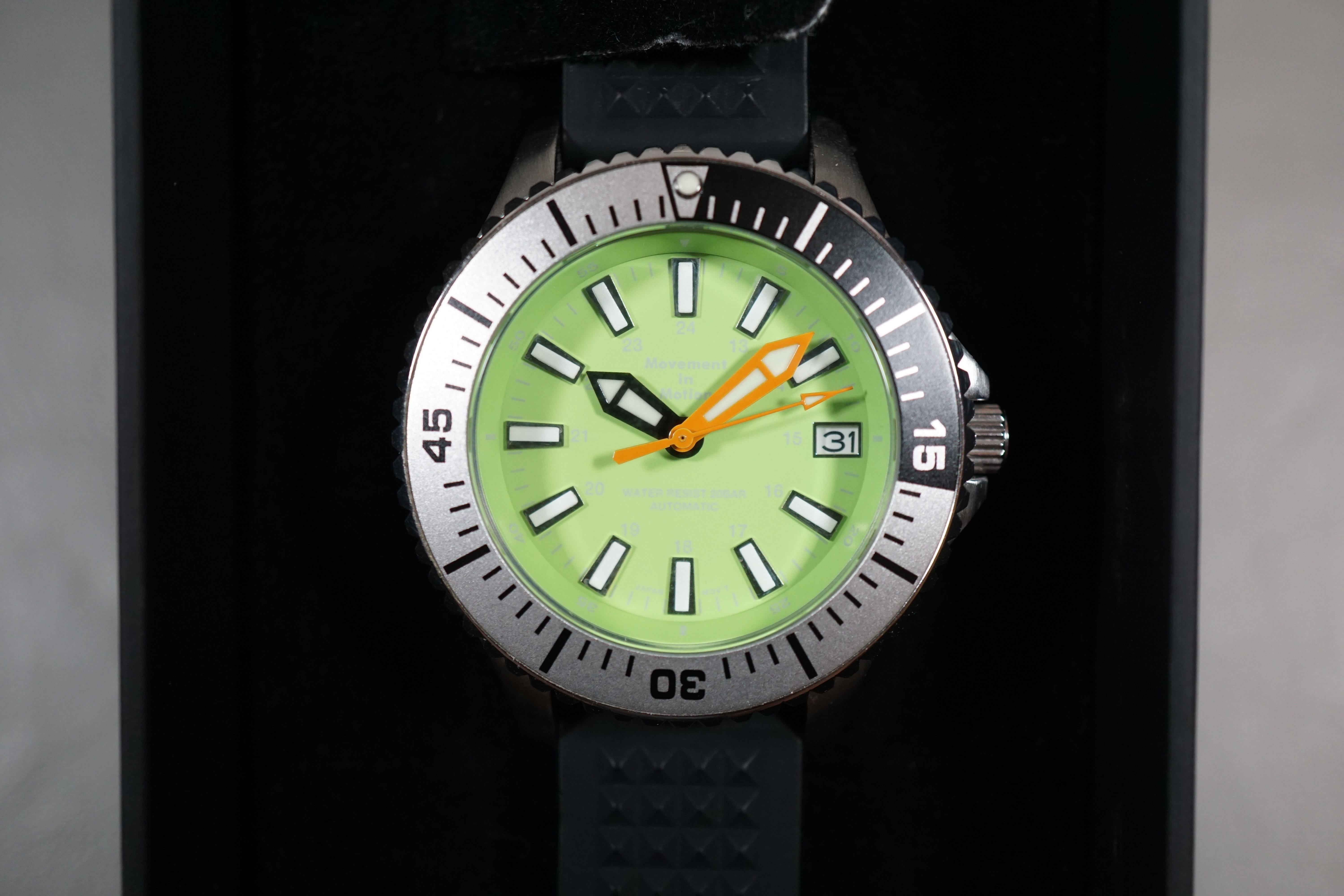 WTS] Tic Tac Movement In Motion MIM-MDV-GR NH35 Green Dial Automatic Watch  - $165 | WatchCharts Marketplace