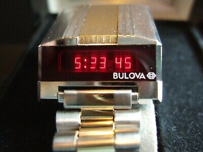 RARE 1977 Vintage Bulova COMPUTRON 254 DRIVERS N7 LED Watch! Boxed
