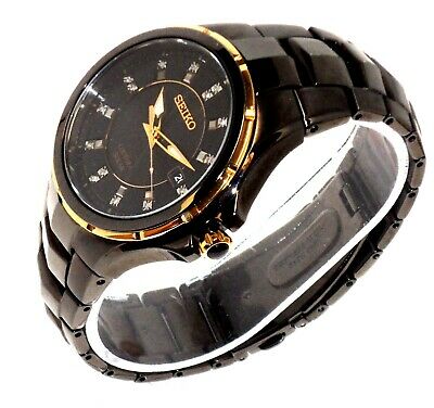 SEIKO SOLAR MEN'S $550 DAZZLING DIAMONDS BLACK COUTURA DRESS WATCH, DATE  SNE506 | WatchCharts