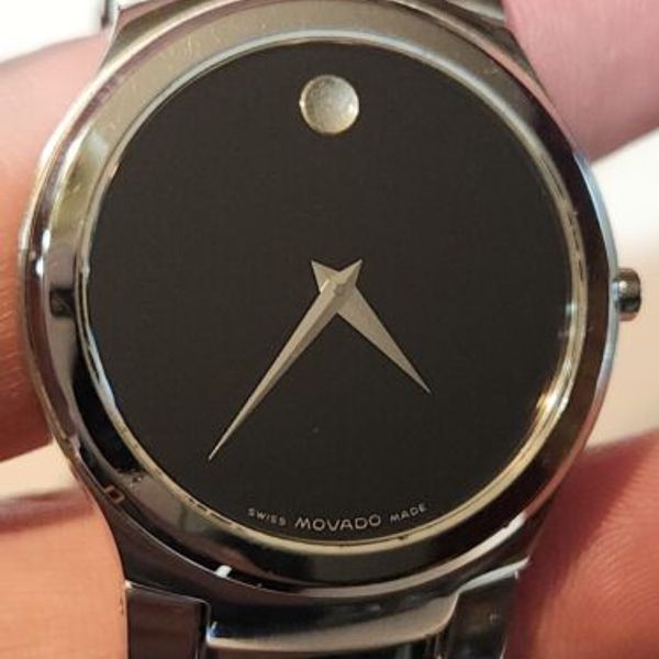 Men's Movado Kardelo 84 G2 1851 Black Dial Stainless Steel Watch